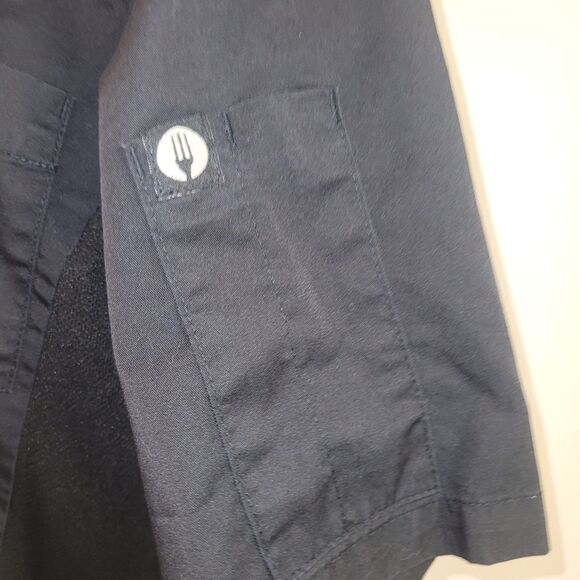 Chef Works Black XS chef jacket pocket holder on sleeve, and inside, - Picture 6 of 9